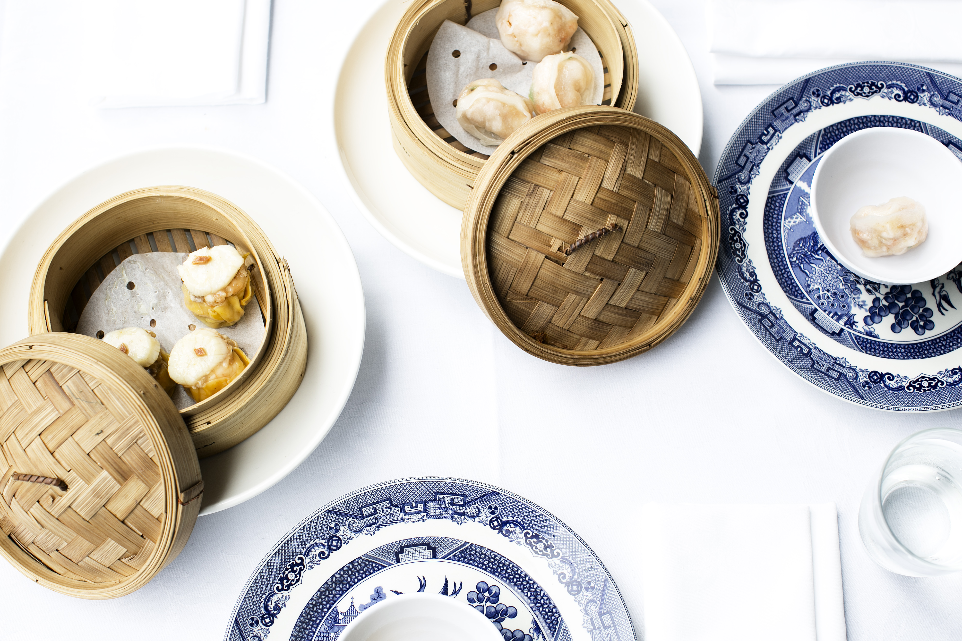Pork, Prawn & Shiitake Mushroom Shu Mai & Prawn & Pea Dumplings.